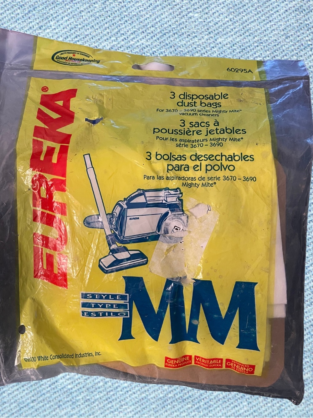 Pack of 3 Genuine Eureka Vacuum Dust Bags Disposable Style MM 60295A Cleaning